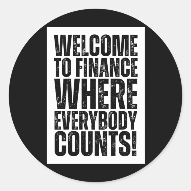 Redonda Funny Office Finance Pegatina (Anverso)