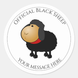 Redonda Funny Official Black Sheep Pegatina