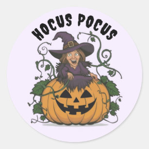 Redonda Funny Pegatina de brujas de Halloween