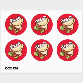 Redonda Funny Personalizado Kebab Pegatina de diseño