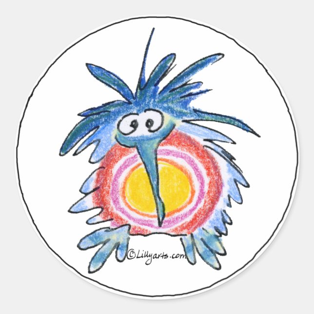 Redonda Funny Personalizado Kiwi Bird 4 Round Pegatina (Anverso)