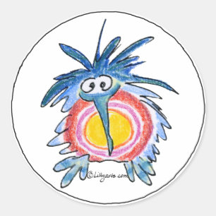 Redonda Funny Personalizado Kiwi Bird 4 Round Pegatina