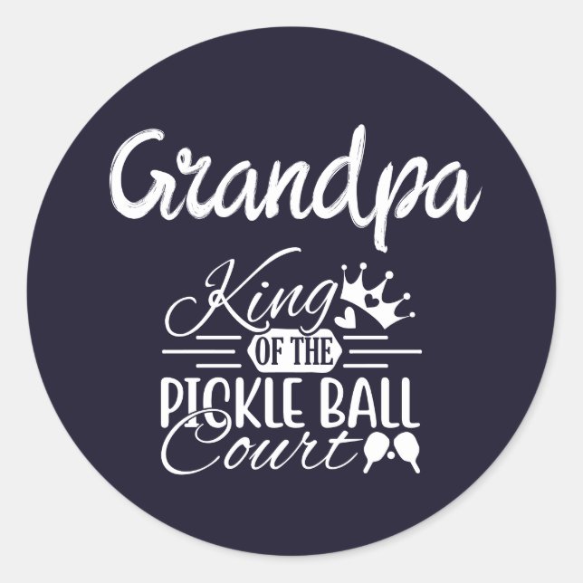 Redonda Funny Pickle Ball Granda Padres Day Name Pegatina (Anverso)