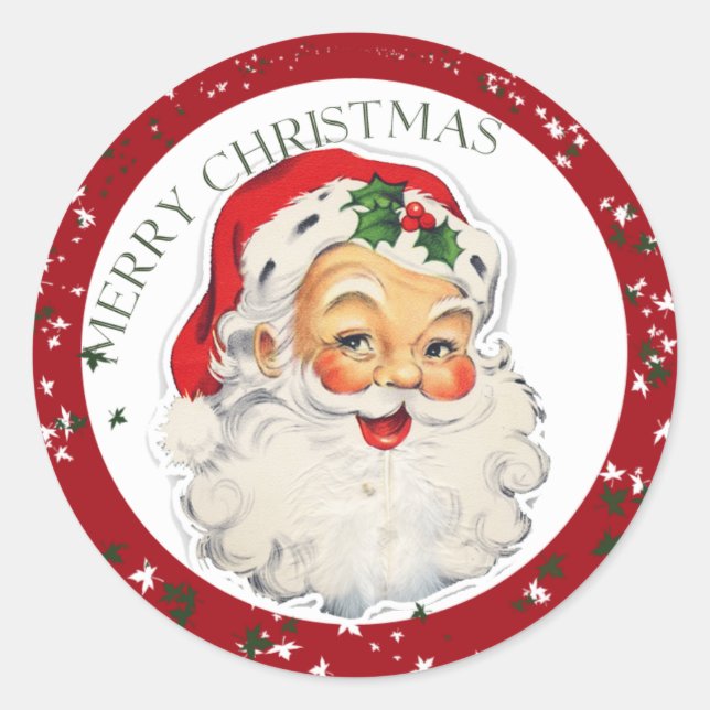 Redonda Funny Santa 2 ~ Pegatina (Anverso)