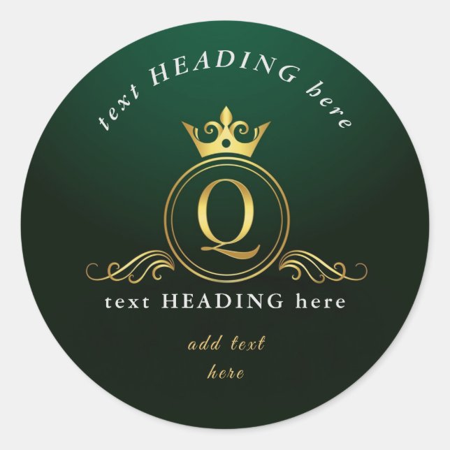 Redonda G - Letra Monograma Pegatina redondo (Anverso)