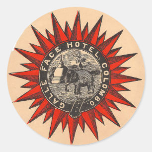 Redonda Galle hace frente al pegatina retro del equipaje