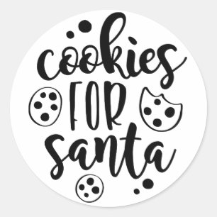 Redonda Galletas para santa, pegatina del navidad