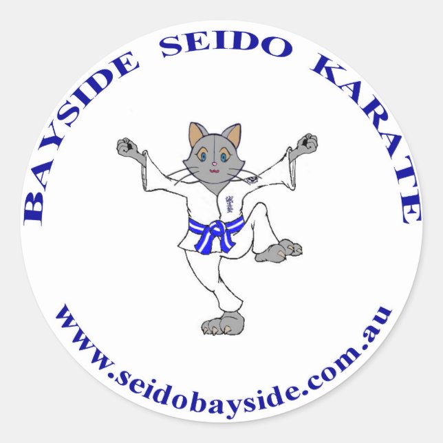 Redonda Gato de Bayside en el Pegatina Seido Gi (Anverso)