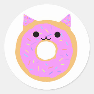 Redonda Gato de dulce tratante: Pegatina de gatos de anill