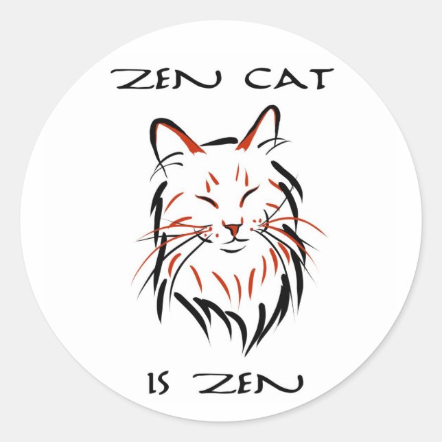 Redonda Gato Zen - pegatina (Anverso)