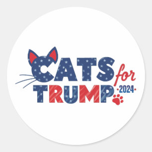 Redonda Gatos para Pegatina TRUMP
