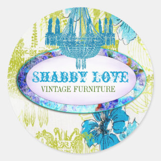Redonda GC Blue Lime Shabby Love Pegatina