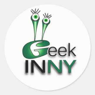Redonda Geek In NY Large Pegatina
