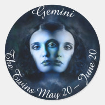 Gemini Zodiac Horoscope Pegatina de gemelos místic