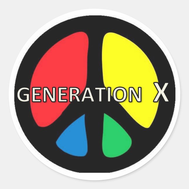 Redonda Generación X pegatina DE PAZ (Anverso)
