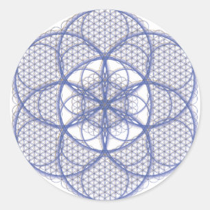 Redonda Geometría sagrada - Pegatina de flores de vida
