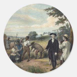 Redonda George Washington como pegatina agricultor