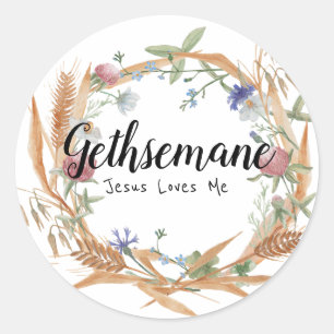 Redonda Gethsemane - Jesús me ama Pegatina redondeado