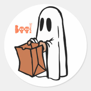 Redonda Ghost Boo Pegatina
