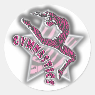 Redonda Gimnasia Estrella del Tigre Rosa Pegatina
