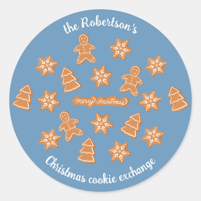 Redonda Gingerbread Cookies Classic Round Pegatina (Anverso)