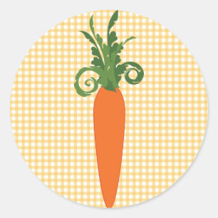 Redonda Gingham Carrot Pegatina