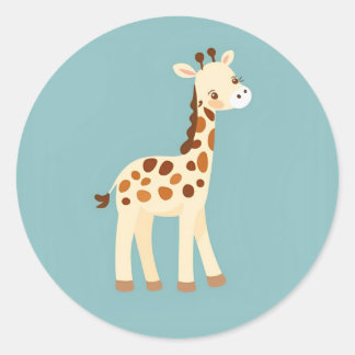 Redonda Giraffe Pegatina
