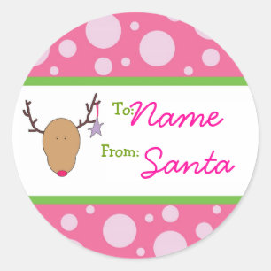 Redonda Girly Gril Santa Pegatina