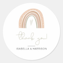Redonda GITA Pastel Rainbow Gracias Pegatina