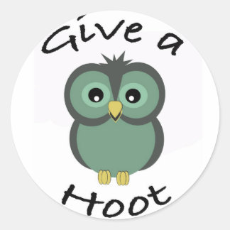 Redonda GIve a Hoot Pegatina