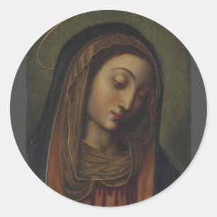 Redonda gloria al pegatina de la reina del cielo