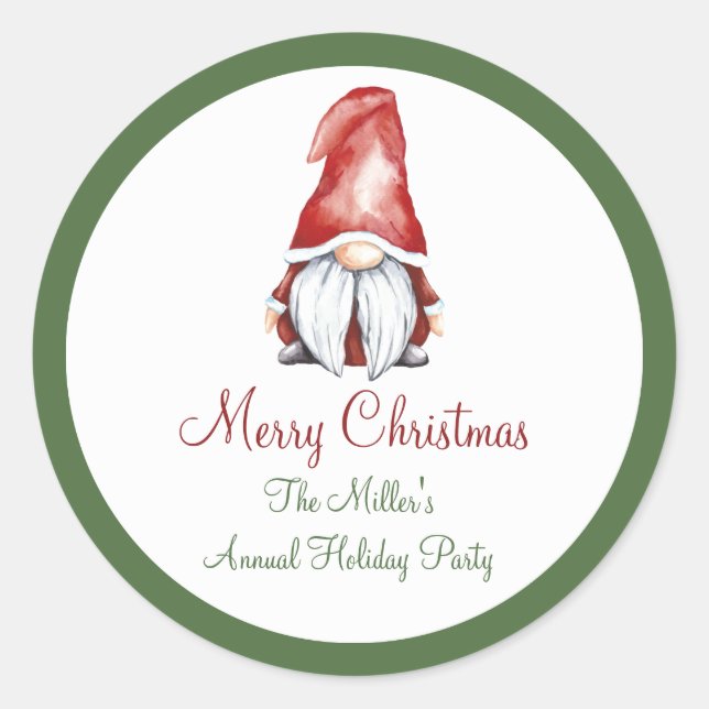 Redonda Gnome, Pegatina de Ronda de Navidades (Anverso)