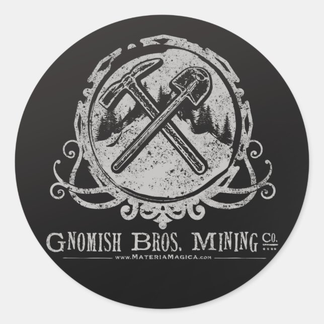 Redonda Gnomish Pegatina (Anverso)