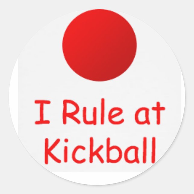 Redonda gobiernan en el pegatina de kickball (Anverso)