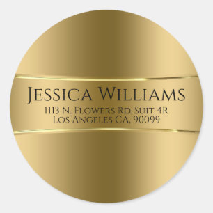 Redonda Gold On Gold Classic Round Pegatina