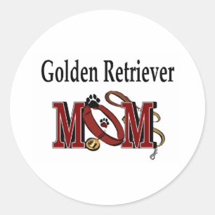Redonda Golden Retriever Mom Pegatina