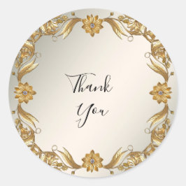 Redonda Golden Wavy deja Pegatina floral