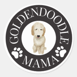 Redonda Goldendoodle Mama Pegatina