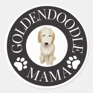 Redonda Goldendoodle Mama Pegatina