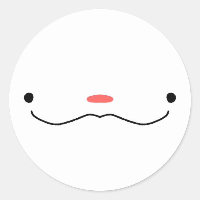 Redonda Goofy Face Pegatina (Anverso)