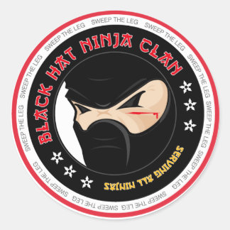 Redonda Gorra negro Pegatina Ninja
