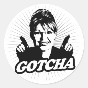 Redonda Gotcha pegatina del periodismo
