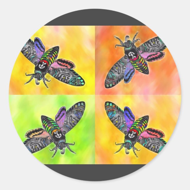 Redonda Gótico Moth 4 pegatina (Anverso)