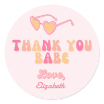 Gracias Babe Heart Gafas de sol Pegatina redondo