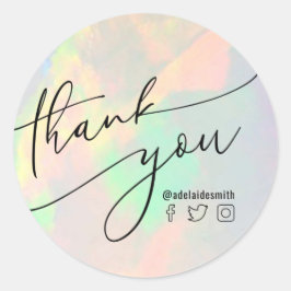 Redonda gracias claro opal classic round pegatina