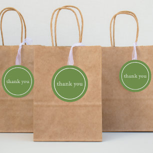 Redonda gracias en pegatina redondo clásico verde