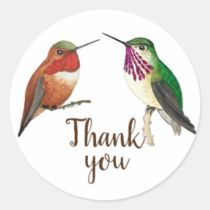 Redonda Gracias Hummingbirds Classic Round Pegatina