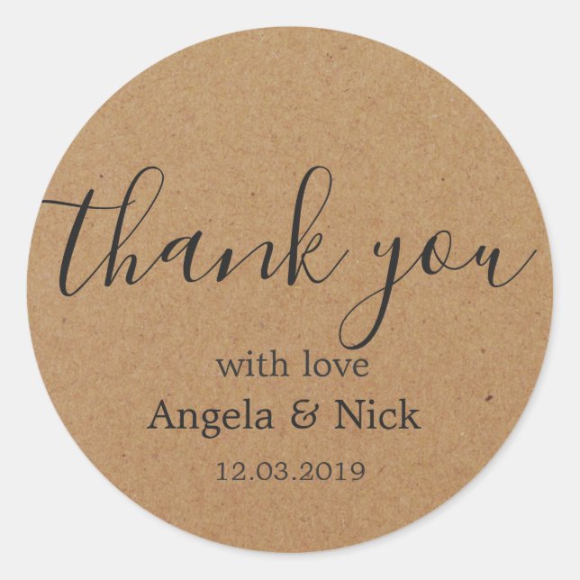 Redonda Gracias, Kraft con amor Pegatina (Anverso)