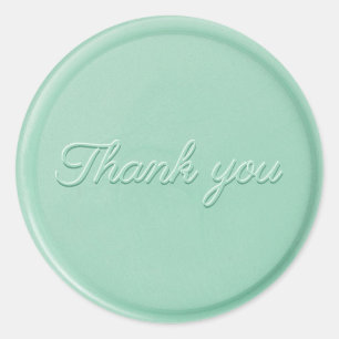 Redonda Gracias Mint Green Wax Seal Pegatina