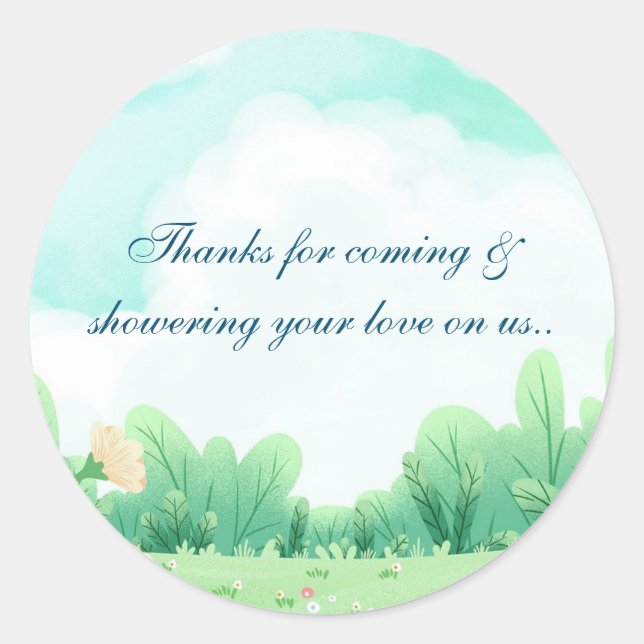 Redonda Gracias pegatina (Anverso)